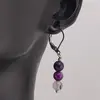 Cercei cu agatatoare Agat mov sfere, 6mm, imagine 2