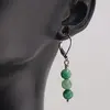 Cercei cu agatatoare Agat verde sfere, 6mm, imagine 2