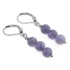 Cercei cu agatatoare Angelit violet sfere, 6mm