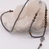 Colier din Hematit si Ochi de tigru, cu simbol Hamsa, imagine 2