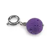 Pandantiv / Breloc cu Roca vulcanica mov sfera, 10mm