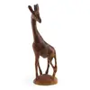 Figurina girafa vintage din lemn sculptat manual, 20cm