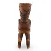 Statueta tiki vintage din lemn sculptat manual, model polinezian, 20cm