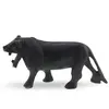 Figurina leu vintage din lemn sculptat manual, model realist, 20cm