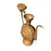 Cafetiera orientala vintage din alama, model rotund cu maner decorativ, 33cm, imagine 2