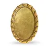 Platou oval vintage din alama ciocanit manual, model margine reliefata, 36cm, imagine 2