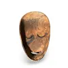 Masca africana vintage din lemn, decorata cu sidef si motive florale tribale, 32,5cm, imagine 2