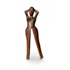 Statueta africana vintage din lemn, femeie stilizata cu bratele ridicate, 32,5cm