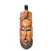 Masca africana vintage din lemn, model regal cu insertii de sidef, 38cm