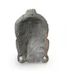 Masca Buddha vintage din lemn sculptat manual, finisaj patinat inchis, 26cm, imagine 2