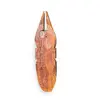 Masca africana vintage din lemn, model razboinic cu coarne si insertii de sidef, 33,5cm, imagine 2