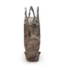 Masca africana vintage din lemn inchis, model regal cu coroana inalta, 32,5cm, imagine 2