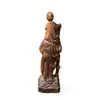 Statueta religioasa vintage din lemn sculptat manual, Calugar cu Prunc, 43cm, imagine 2