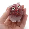 Bufnita din rasina cu spartura Coral rosu si Cristal de stanca, 6cm, imagine 3