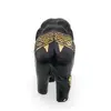Figurina elefant vintage, model negru cu decor auriu pictat manual, 6cm, imagine 2