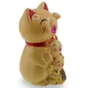 Pisica norocoasa Maneki Neko galbena cu pui, 11cm, imagine 2