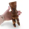 Statueta tiki vintage din lemn sculptat manual, model polinezian, 20cm, imagine 3