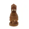 Figurina elefant vintage din lemn sculptat manual, cu turn decorativ, 8cm, imagine 2