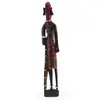 Statueta africana vintage din lemn sculptat manual, cu margele si scoici, 30,5cm, imagine 2