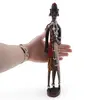 Statueta africana vintage din lemn sculptat manual, cu margele si scoici, 30,5cm, imagine 3