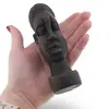 Bust african barbat vintage din lemn sculptat manual, 12,5cm , imagine 3