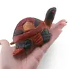 Figurina testoasa vintage din lemn sculptat manual, colorata, 12cm, imagine 3
