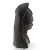 Bust vintage din lemn sculptat manual, femeie cu voal, 16cm, imagine 2