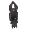 Masca africana vintage din lemn sculptat manual, neagra si rosie, model cu corn, 25cm, imagine 2