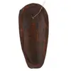 Masca africana vintage din lemn sculptat manual, decorata cu fluture alb, 20cm, imagine 2