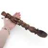 Lingura decorativa vintage din lemn sculptat manual, cu maner in forma de barbat, 35cm, imagine 3