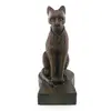Statueta pisica egipteana vintage din rasina, finisaj bronz antichizat, 13cm