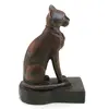 Statueta pisica egipteana vintage din rasina, finisaj bronz antichizat, 13cm, imagine 2