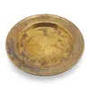 Farfurie decorativa vintage din alama gravata, scena cu camila si palmieri, 12cm