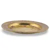 Farfurie decorativa vintage din alama gravata, scena cu camila si palmieri, 12cm, imagine 2