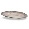 Farfurie rotunda vintage din metal argintiu, model cu margine ondulata, 18cm, imagine 2