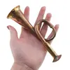 Goarna vintage din cupru si alama, model militar clasic, 15cm, imagine 3
