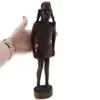 Statueta africana vintage din lemn sculptat manual, barbat cu par lung si tunica, 31cm, imagine 3