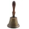 Clopotel vintage din alama cu maner din lemn, 16cm