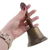 Clopotel vintage din alama cu maner din lemn, 16cm, imagine 3