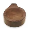 Bol rotund vintage din lemn sculptat manual, finisaj rustic deschis, 16cm
