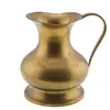 Carafa vintage din alama, forma bombata cu maner subtire, 12cm