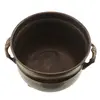 Vas vintage din alama pe picioare, cu manere laterale ornamentale, 16cm, imagine 2