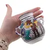 Vas decorativ vintage din ceramica pictata manual, motiv camila, 9cm, imagine 3