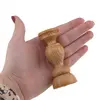 Sfesnic vintage din lemn sculptat manual, finisaj natur, 8cm, imagine 3
