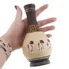 Vaza decorativa vintage din lut pictata manual, motiv egiptean, 16cm, imagine 2