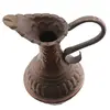 Carafa vintage din cupru cu gat decorat si maner curbat, 21cm, imagine 2