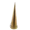 Stingator de lumanari vintage din alama, model con inalt cu snur rasucit, 25cm