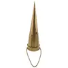 Stingator de lumanari vintage din alama, model con inalt cu snur rasucit, 25cm, imagine 2