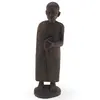 Statueta vintage din lemn sculptat manual, calugar in picioare, 27,5cm