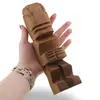 Statueta vintage din lemn sculptat manual, figurina stilizata simpla, 21cm, imagine 3